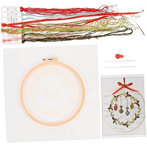 Didiseaon Set Christmas Cross Stitch Crochet kit Crochet Tools Embroidery Kits Embroidery Starter Kit Cross Ring Frame Cross Supplies DIY Embroid