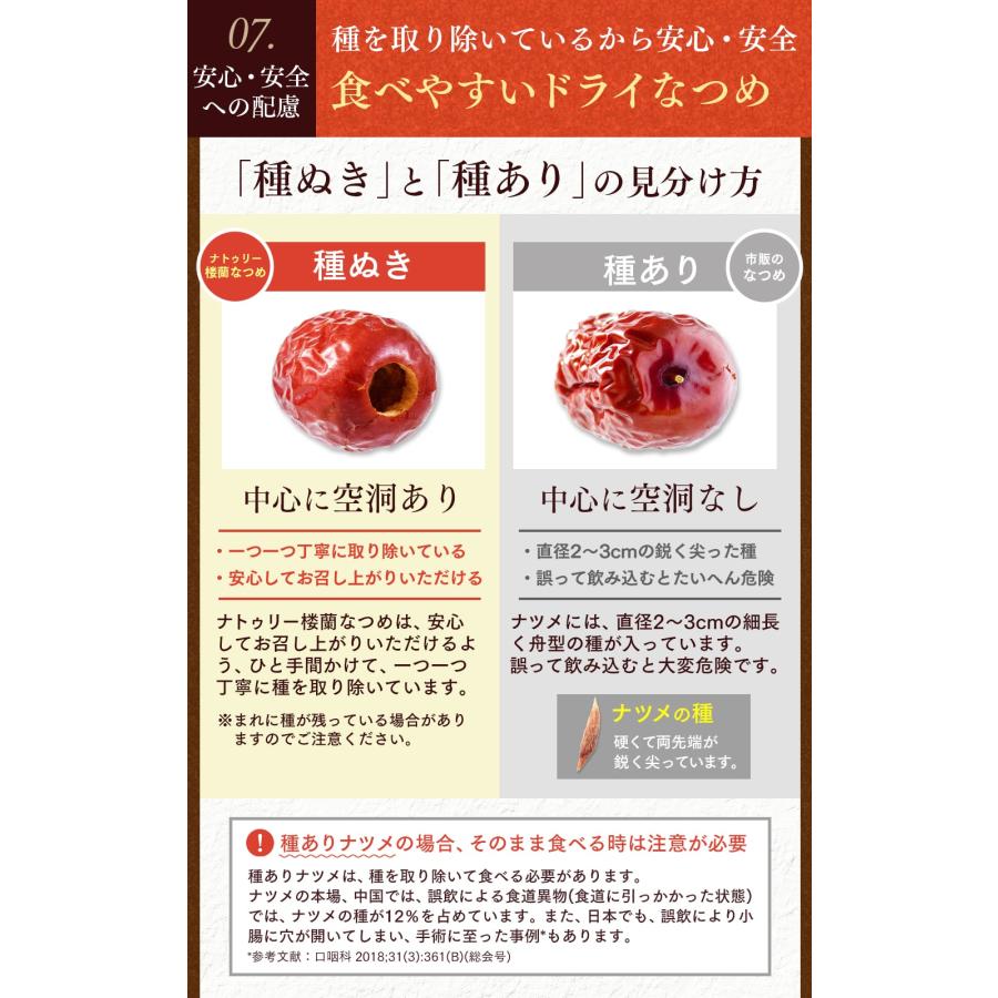 なつめ ナトゥリー 楼蘭なつめ ドライ あんしん種なし 250g ナツメ ドライフルーツ 棗