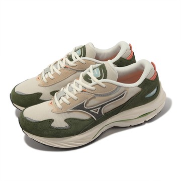 Mizuno 休閒鞋 Wave Rider Beta 男鞋 米白 綠 緩衝 拼接 運動鞋 復古 美津濃 D1GA3309-06