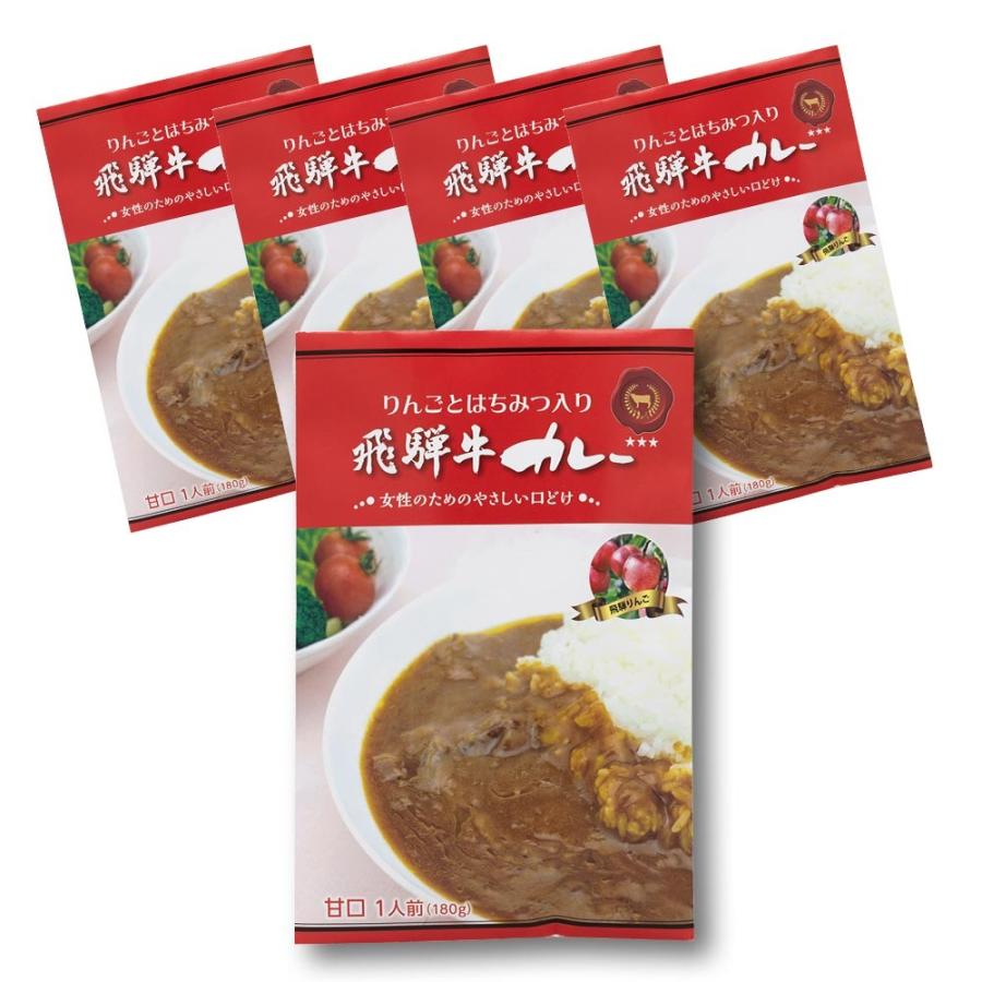 飛騨牛カレー りんごとはちみつ入り　5食セット レトルト　まとめ買い