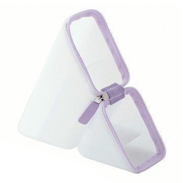 輕巧三角筆袋 FD-2286 光透紫  1個  200 x 75 x 55mm