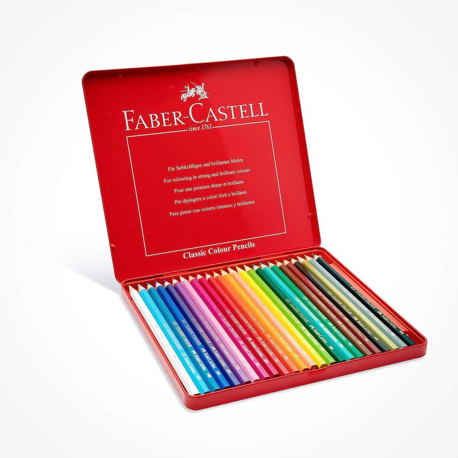 Faber-Castell Classic 24-Colour Pencils in Metal Tin Box ペンシル