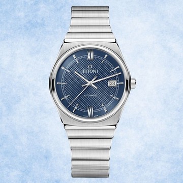TITONI 梅花錶 動力系列 83751S-628 璀璨機械腕錶 藍 39.5mm