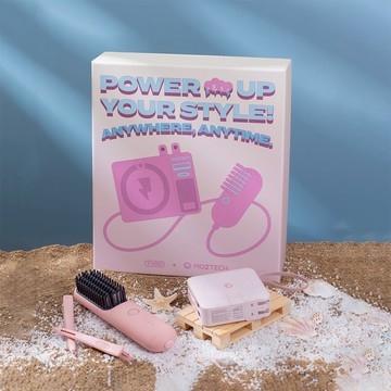 TYMO x MOZTECH 萬能少女 充能魔髮盒(內含萬能充Pro行動電源/直髮梳/托特袋)