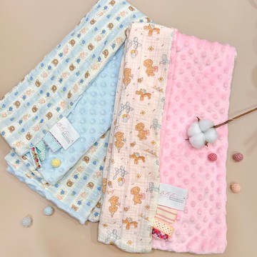 寶寶荳荳二層紗舒眠毯  新生兒禮物 推車毯 汽座毯 滿月禮