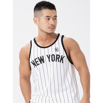 HANSBENNY2025春夏新款男士全棉運動背心健身跑步籃球休閑豎條紋