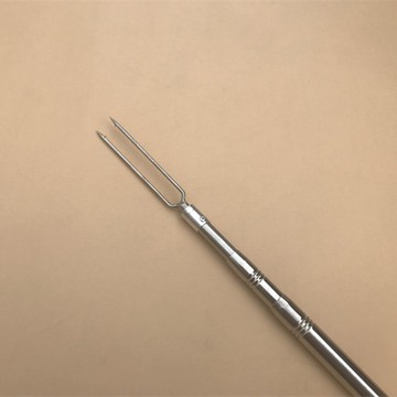 小號款2齒小平叉 不銹鋼8mm螺口雙齒小魚叉 2米3m5m壓花伸縮桿子