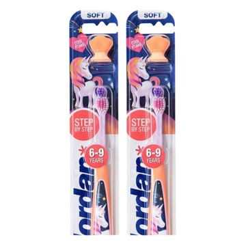 Jordan 兒童牙刷 6-9歲適用 柔軟刷毛 清潔乳牙和恆牙  顏色隨機  1入  2支