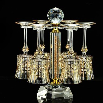 法國進口CDA描金水晶紅酒杯家用套裝酒具高腳葡萄酒杯高端醒酒器