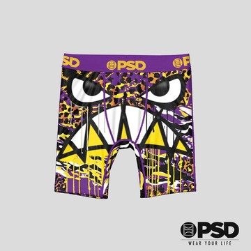 【PSD Underwear 官方旗艦店】WARFACE- 男童平口四角褲-鯊魚臉-紫色