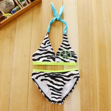 外貿品牌原單出口歐美兒童游泳衣女童比基尼三角褲泳衣防曬沖浪服