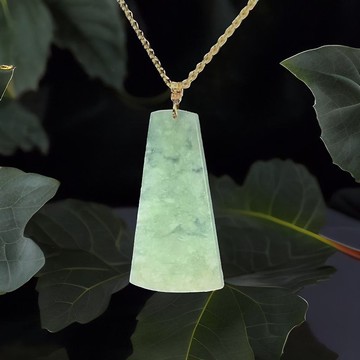 【願‧無事】冰飄花無事牌吊飾18K金墜頭 | 天然緬甸翡翠 | 送禮