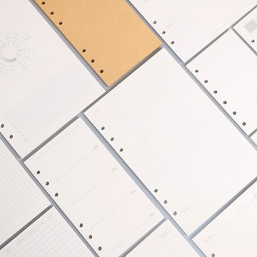 補充活頁紙 A5 A6 A7 筆記活頁紙 6孔內頁 收納冊內頁 離型紙 文具小物