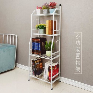 客廳書架兒童書房置物架宿舍簡易書架落地多層鐵架子多功能儲物架