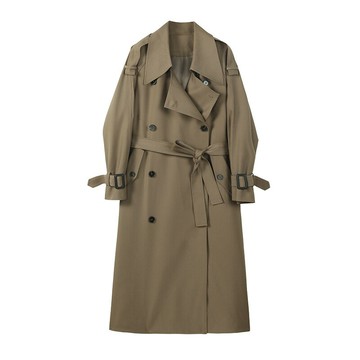 風衣外套長版大衣-寬鬆休閒百搭修身女外套2色74dk24【獨家進口】【米蘭精品】