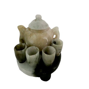 【喨喨飾品】天然緬甸玉收藏品-茶壺小擺件H28