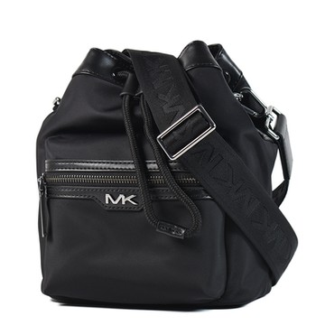 MICHAEL KORS LAUTNER 男款 高密度尼龍束口斜背水桶包-黑色/迷你款