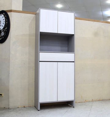 【歐風別館】海芋2.7尺灰橡+洗白色玄關鞋櫃【基隆至台中免運費】