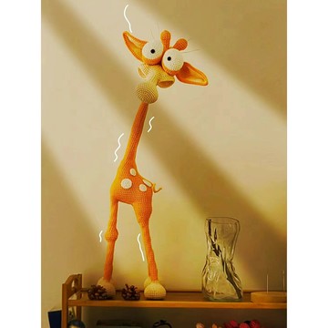 免運💯手工編織大眼搞怪長頸鹿玩偶毛綫鈎針醜萌動物自製DIY材料包禮物diy毛綫編織/毛綫材料包/手工/手作編織 KNVA