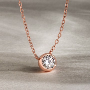 送女生💝MARIGOLD 命定925純銀莫桑鑽項鍊-玫瑰金