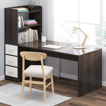 轉角書桌新中式書架書柜一體家用組合經濟型寫字桌學生臥室學習桌