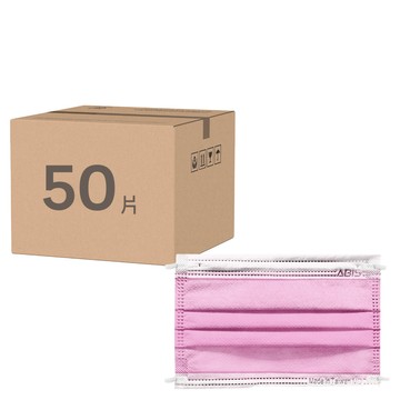 ABIS 大童平面醫用口罩 14.5 x 9.5cm  粉色  50片  1盒