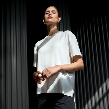 Bread & Boxers T shirt Soft Fiber 女用垂墜感柔棉T恤 - 象牙白