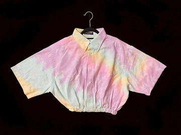 REGETHER 古著改製 縮腰手染襯衫 wrinkle free oxford