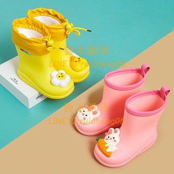 兒童雨鞋男女款防滑加絨上學男女童幼兒園雨靴寶寶水鞋【雲木雜貨】