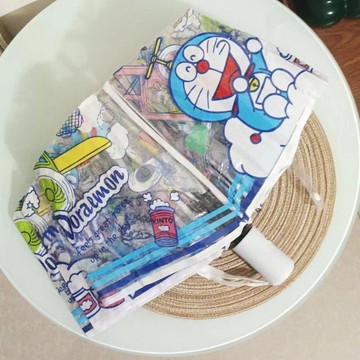 台灣出貨🌈自動傘 遮陽傘 晴雨傘 叮噹貓透明雨傘 網紅雨傘 全自動雨傘 摺疊傘 透明傘 可愛卡通三折廠家現貨批發 輕量