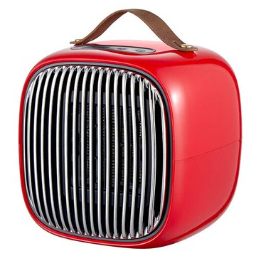 RAKU【日本代購】2秒快速加熱 陶瓷暖風機 電暖器 傾斜斷電 3檔切換溫風－紅