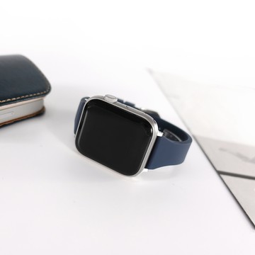 Apple Watch 全系列通用錶帶 蘋果手錶替用錶帶 經典色系 矽膠錶帶 海軍藍色 #858-125T-NBE