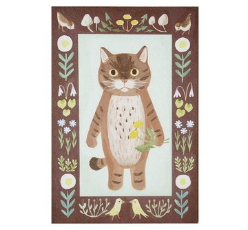 明信片 繪本裡的貓 #1 虎斑貓