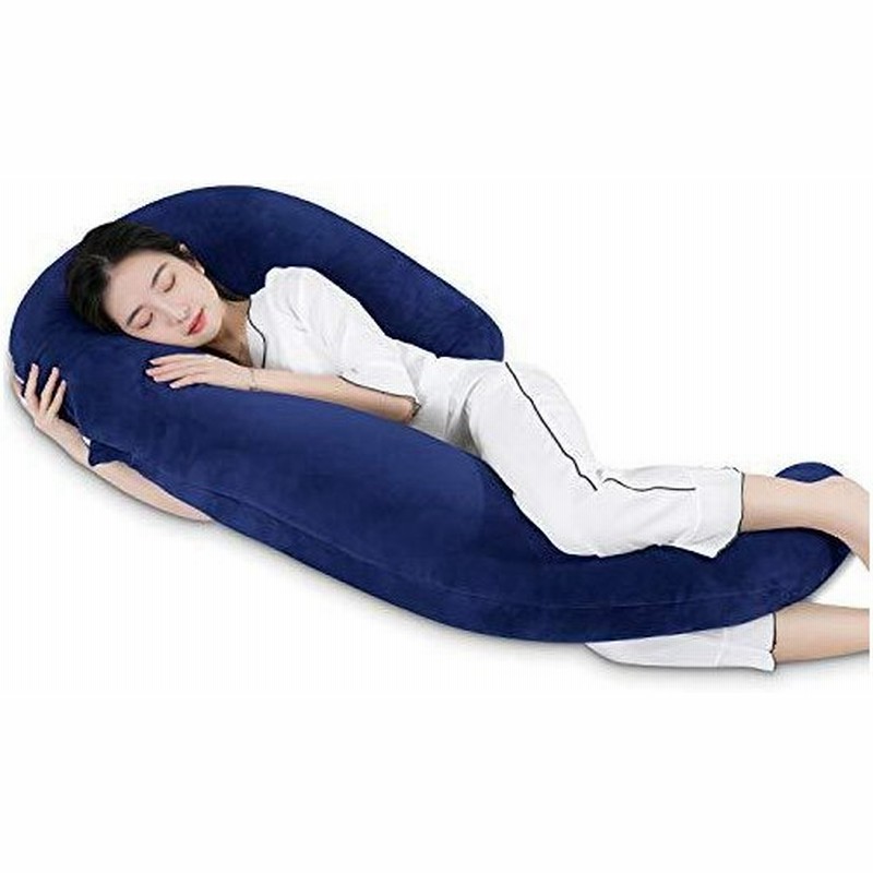 Angqi 抱き枕 妊婦 だきまくら 妊娠 授乳 男女兼用 多機能 横向き寝 快眠グッズ 読書枕 ワ型 135cm ネイビー 通販 Lineポイント最大get Lineショッピング