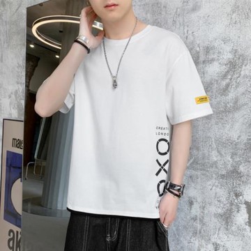 短袖t恤男款夏季褂頭韓版潮流寬松ins潮牌純棉百搭半袖體恤上衣服