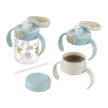 Richell 利其爾 TLI 三階段水杯禮盒組 5個月以上開始學習 吸管/奶嘴/鴨嘴杯  布逗兒  270ml  1組