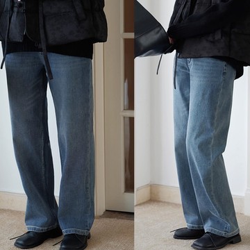 設計所在 獨家高端限量系列 定紡羊毛棉加絨加厚牛仔寬管褲