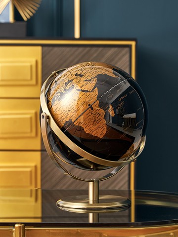 現代輕奢地球儀擺件創意辦公室書房桌面客廳玄關酒柜家居軟裝飾品