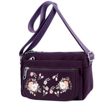 民族風優雅中年女士單肩老人刺繡