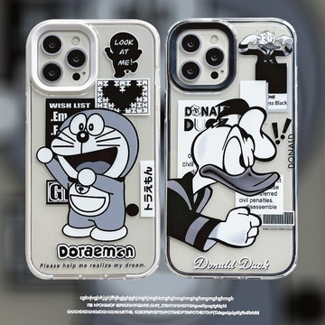 i14手機殼三合一加厚防摔iPhone13 11 Pro Xs Max XR 7唐老鴨保護殼蘋果12叮當貓哀鳳8P矽膠殼