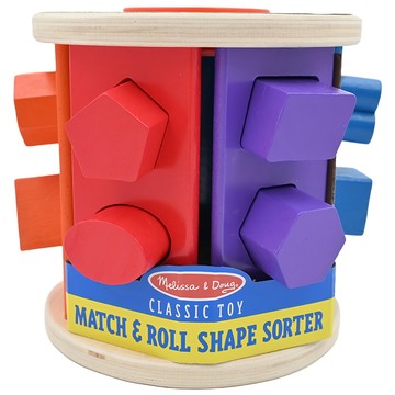 Melissa&Doug 瑪莉莎 益智 木製形狀配對收納盒  混合顏色  1組