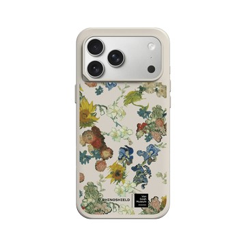 iPhone 17 Pro Max SolidX 貝殼灰 - Van Gogh Museum - Vincent 的花朵-50週年紀念款 透明
