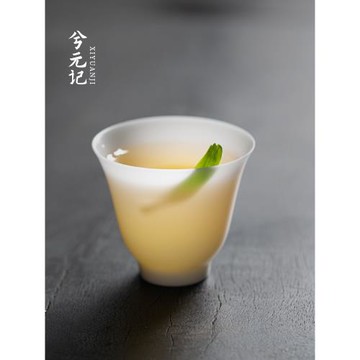 素燒羊脂玉瓷品茗杯德化白瓷功夫茶杯陶瓷個人專用杯喝茶杯主人杯