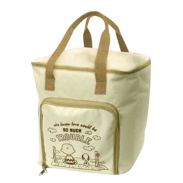 日本進口保冷保溫購物袋-史努比-米白色-1入