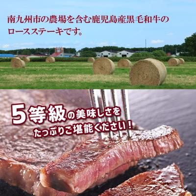 ふるさと納税 南九州市 鹿児島県産黒毛和牛5等級ロースステーキ2枚