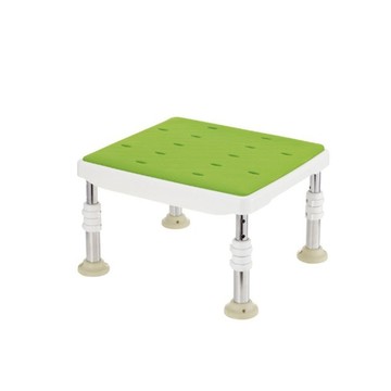 【海夫健康生活館】HEF 日本Richell 可調式不锈鋼浴室防滑椅凳-防霉軟墊標準型 粉色/綠色(R375/R376)