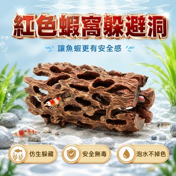 【台灣出貨】紅色蝦窩躲避洞｜蝦窩躲避洞｜水族擺件｜蝦窩｜米蝦躲避洞｜魚蝦躲避洞｜水族用品