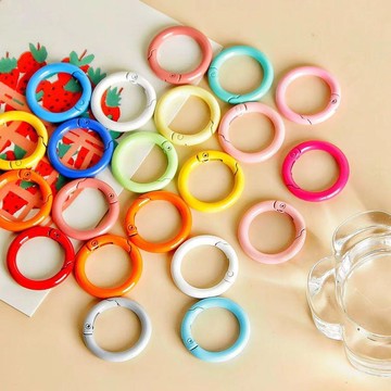 DIY材料✨ 彩色活口環卡扣彈簧扣鑰匙扣圈環配件箱包彈簧圈手機殼diy飾品環 手作材料 DIY輔材