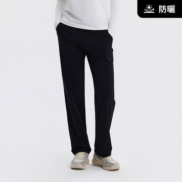 女裝 ARCHELON 平織 直筒褲 - 黑色