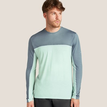 【紐西蘭Icebreaker】男 Sphere Cool-Lite™ 圓領長袖上衣(色塊拼接)-150
